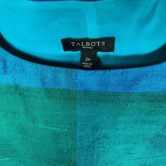Talbots Sleeveless Blouse 100% Silk Jewel Toned Striped Women’s Size 2P (Petite) - Picture 2 of 7